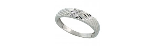 Sterling Silver Men's Diamond Bands