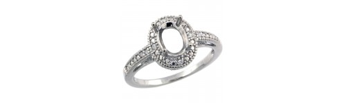Sterling Silver Semi Mount Diamond Rings