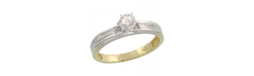 Sterling Silver Solitaire Diamond Rings