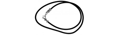 Sterling Silver Rubber Cord Necklaces