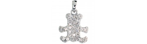 Sterling Silver CZ Stone Pendants