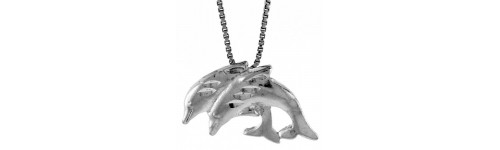 Sterling Silver Dolphins & Fish Pendants