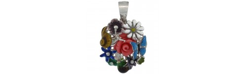 Sterling Silver Enamel Finish Pendants